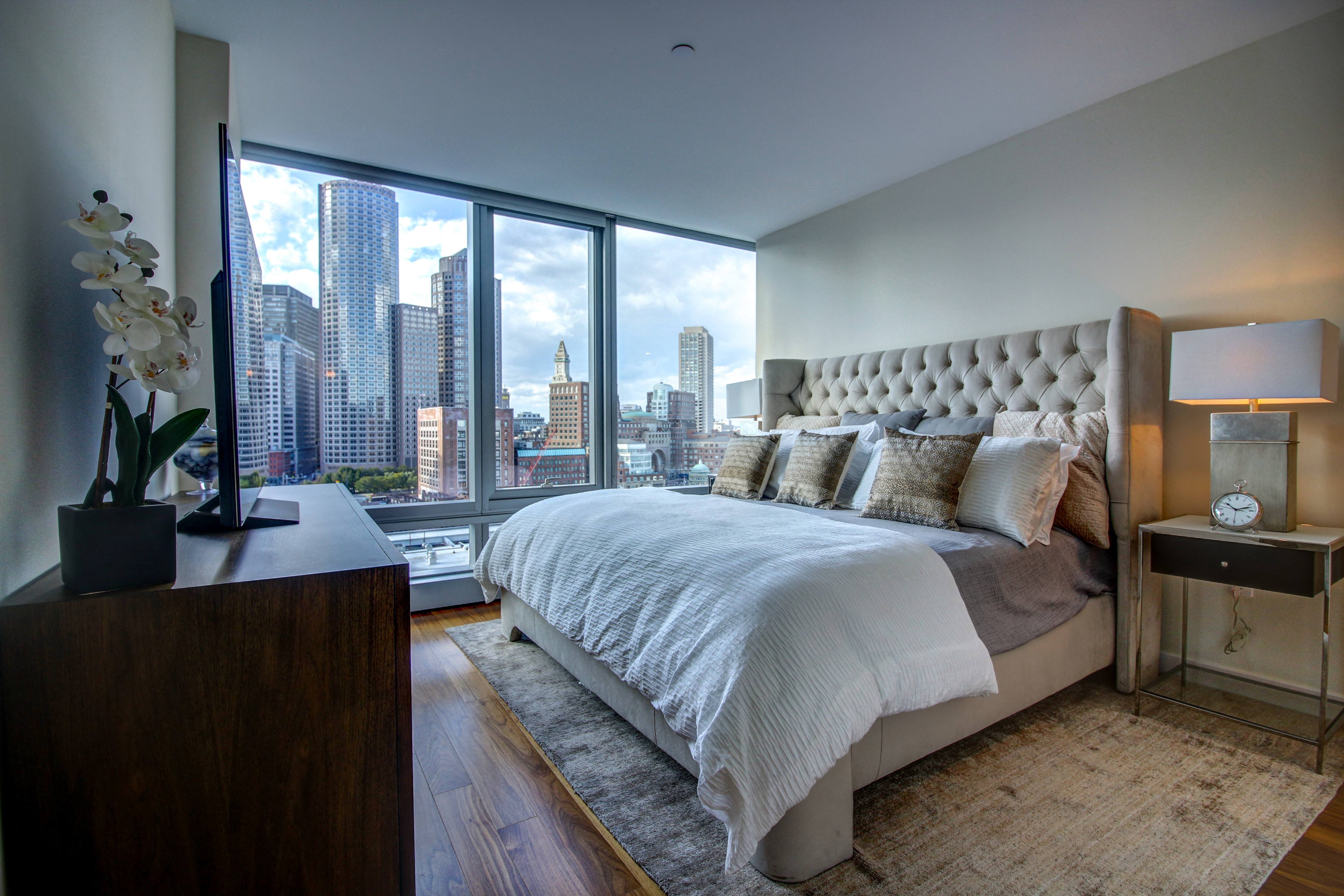 Interiors- The Benjamin Seaport Residences-Primary Bedroom with Waterfront View